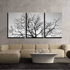 Grab your own tree black white tree ring canvas painting and accentuate it with any designs. Wall26 3 Piece Canvas Wall Art Dead Tree Branch Black And White Modern Home Decor Stretched And Framed Ready To Hang 24 X36 X3 Panels Walmart Com Walmart Com