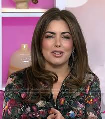 WornOnTV: Bobbie's black floral blouse