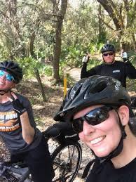 Our officers took a break from a five mile off-road ride at mountain bike  school to pose for a few photos! By participating in mountain bike school,  our officers are able to