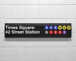 Times Square 42 Street Station Subway Sign New York Subway New York Decor