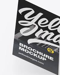 Download Brochure Mockup In Stationery Mockups On Yellow Images Object Mockups PSD Mockup Templates