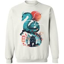 It's very good gift for kids, kidults and cartoon fans. Spirited Away Haku Dragon And The Bathhouse Classic Sweatshirt Ghibli Store