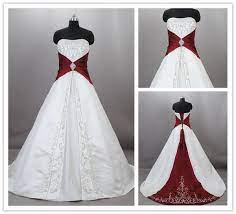 Custom 2015 Burgundy And White Wedding Dresses Vintage Strapless Embroidered Satin Corset Wedding Gowns Red Wedding Dresses Bridal Dress Design Bridal Dresses