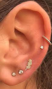 Arie Small Leaf Ear Piercing Jewelry 16g Earring Studs Earings Piercings Ear Peircings Silver Bar Earrings
