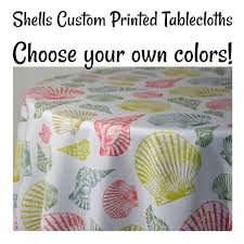 Custom Tablecloth Shells Print Custom Printed Shell Etsy Custom Table Cloth Custom Print Tablecloth Fabric