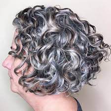 This is a pixie but with messy and bouncy curls. 50 Stunning Haircuts For Gray Hair Grey Curly Hair Natural Curls Hairstyles Long Gray Hair