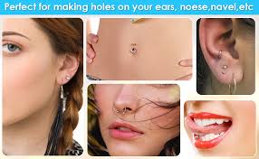 Amazon.com: Kit de pistola de perforación de oreja, máquina de perforación  de nariz reutilizable con aretes de acero inoxidable, aretes de cristal  para salón en casa, lóbulo de oreja, cartílago, hélix, tragus :