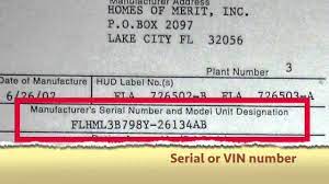 Sep 14, 2019 · the manufactured home serial number stamped into the metal frame. Where Do I Find The Vehicle Identification Number Vin On A Mobile Home Youtube