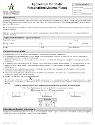 Maybe you would like to learn more about one of these? Form Vtr 35 Download Fillable Pdf Or Fill Online Application For Dealer Personalized License Plates Texas Templateroller