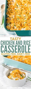 Tasty Chicken And Rice Casserole Gluten Free Dairy Free Free Chicken Recipes Dairy Free Recipes Dinner Gluten Free Dairy Free Dinner