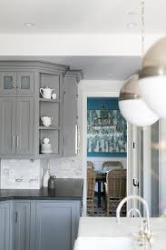 Gray Kitchen Cabinets With Honed Black Countertops Transitional Kitchen Grey Kitchen Cabinets Black Countertops Black Granite Countertops