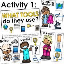 Community Helper Centers Classroom Guidance Lesson For Kindergarten Community Helpers Centers Community Helper Community Helpers Preschool