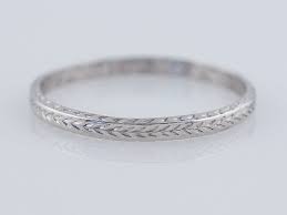 Antique Wedding Band Art Deco Chevron Engraved In Vintage Platinum Filigree Jewelers Antique Wedding Rings Antique Wedding Bands Platinum Wedding Rings