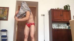 Sebastian Olešovský - Constricted Bulging Kırmızı İç Giyimde SebMuscle  Flexing