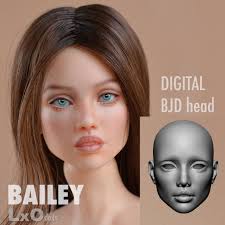 1/4 Bjd Head Stl