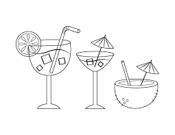 A drink, or beverage, is a liquid specifically prepared for human consumption. Printable Cocktail Coloring Page