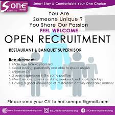 S One Hotel Palembang Please Send Your Cv To Hrd Sonepal Gmail Com Only Shortlisted Candidat Should Be Contacted Facebook