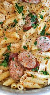One Pot Cajun Chicken Alfredo Recipe Sausage Pasta Recipes Cajun Pasta Recipes Pasta Nutrition