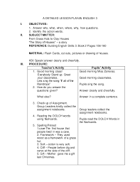 How to use unlock in a sentence. A Detailed Lesson Plan In English 3