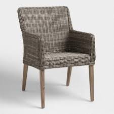 Gray All Weather Wicker Borgia Outdoor Dining Chair Wicker Dining Chairs Patio Dining Chairs Outdoor Dining Chairs