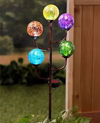 Light Up Your Yard With This Colorful 5 Light Solar Stake It Features 5 Glass Balls Of Different C Solar Light Crafts Solar Lights Garden Outdoor Solar Lights