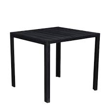 Modern Contemporary 32 In Square Indoor And Outdoor Dining Table With Faux Wood Slatted Steel Oakland Living Outdoor Patio Table Steel Dining Table