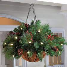 Great Idea For Hanging Baskets Coming Soon Christmas Hanging Baskets Outdoor Christmas Decorations Christmas Decor Diy