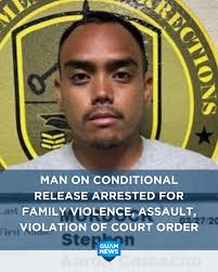 Stephon Aaron Camacho Murdock, 25, was taken into custody for family  violence, assault, and violation of a court order, according to a  magistrate's complaint filed in the Superior Court of Guam in