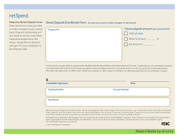 Transferring funds to a netspend prepaid card is a convenient way to transfer money for paypal users. Free Netspend Direct Deposit Authorization Form Pdf Eforms