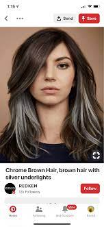 Streaks In Front To Gradually Start Letting It Go Gray Gray Hair Growing Out Grey Brown Hair Hair Streaks