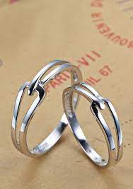 Simple Interlocking Matching Couple Promise Rings Set Promise Ring Set Promise Rings For Couples Cheap Wedding Rings