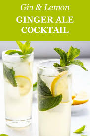 This Easy Summer Gin Cocktail Is Made With Lemon Mint Gin Ginger Syrup And Ginger Ale Gincocktails Ginger Ale Cocktail Ginger Cocktails Gin With Ginger Ale