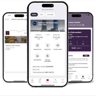 Radisson Rewards for Business mobile account management, AI generated