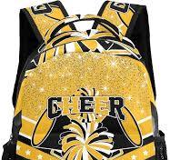 Mochila impermeable de animadora de oro negro personalizado para escuela,  mochila para regalo de cumpleaños, Negro Oro, Moderno