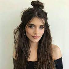 Peruvian Straight Hair Long Hair Lace Front Wig Natural Color Hairstyle Women Pinterest Half Bun Hairstyles Long Straight Hair Hair Styles