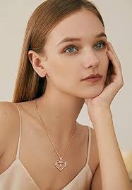 AEONSLOVE Letter Chain A Copper Rose Gold Heart Letter Pendant Necklace  with Name Chain Women Girls Initials Alphabet Jewellery Gift : Amazon.de:  Fashion