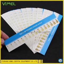 16 colors teeth whitening shade guide paper chart card dental supplies