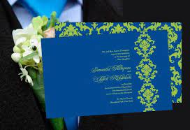 Color Monday Damask Elegance Wedding Invitation Green Wedding Invitations Wedding Invitations Lime Green Weddings