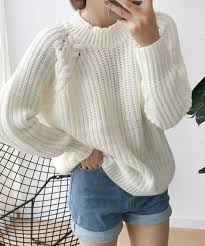 Loops of yarn in a row, either flat or in the round (tubular). Oversized Schoolgirl Knit Sweater 5 Colors Korean Fashion For You