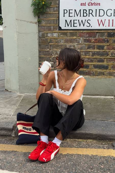 Red Sneakers Are The Flamboyant Trend of 2025 | Vogue Arabia