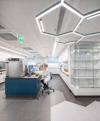 Hexagonal Light Architecture Design Lighting Interiordesign Laboratory Laboratory Design Pharmacy Design Laboratory Science