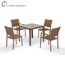 Shop the seaforth 4 seater dining table. China 4 Seater Wooden Finish Aluminum Outdoor Dining Table And Chair Rattan Set Photos Pictures Made In China Com