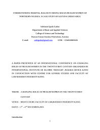 Pdf Understanding Marital Jealousy Among Hausa Muslim Women Of Northern Nigeria