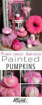 Pumpkin decorating for breast cancer awareness. Pink Pumpkin Fall Decor For Breast Cancer Awareness Month