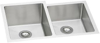 Temp by elkay from the n/a suite available in temp features elkay avado undermount package sfl15sink efu402010dbg upc: Elkay Efru312010r 31 Inch Undermount Double Bowl Stainless Steel Sink With 16 Gauge 3 1 2 Inch Drain Coved Corners And Sound Guard Undercoating 10 In Large Bowl Depth