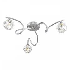 Cwi lighting cascata 39 watt chrome integrated led ceiling flush. Satin Nickel And Glass Fl2327 3 Gyro 3 Light Flush Fitting Ceiling Lighting Indoor Lighting Lighting Indoor Lighting