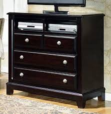 Ashley Furniture Signature Design Ridgley Media Chest 3 Drawers Contemporary Dark B Furniture Ashley Furniture Living Room Home Entertainment Furniture