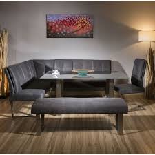 Luxury 8 Seater Grey Suede Corner L Bench Chair Glass Top Dining Set 5 In 2020 Corner Bench Dining Set