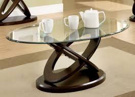Furniture Of America Caliyah Oval Glass Top Coffee Table Dark Walnut Solid Wood Coffee Table Coffee Table Wood Walnut Coffee Table