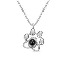 Engrave your pet's photo into the this exquisite projection necklace will be an excellent complementary accessory for all kinds of clothing and occasions., , engrave the precious. Pet Paw Photo Projection Necklace Getnamenecklace